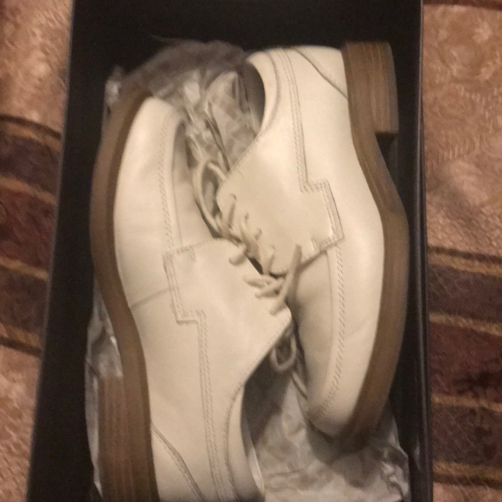 Boys white leather dress shoes